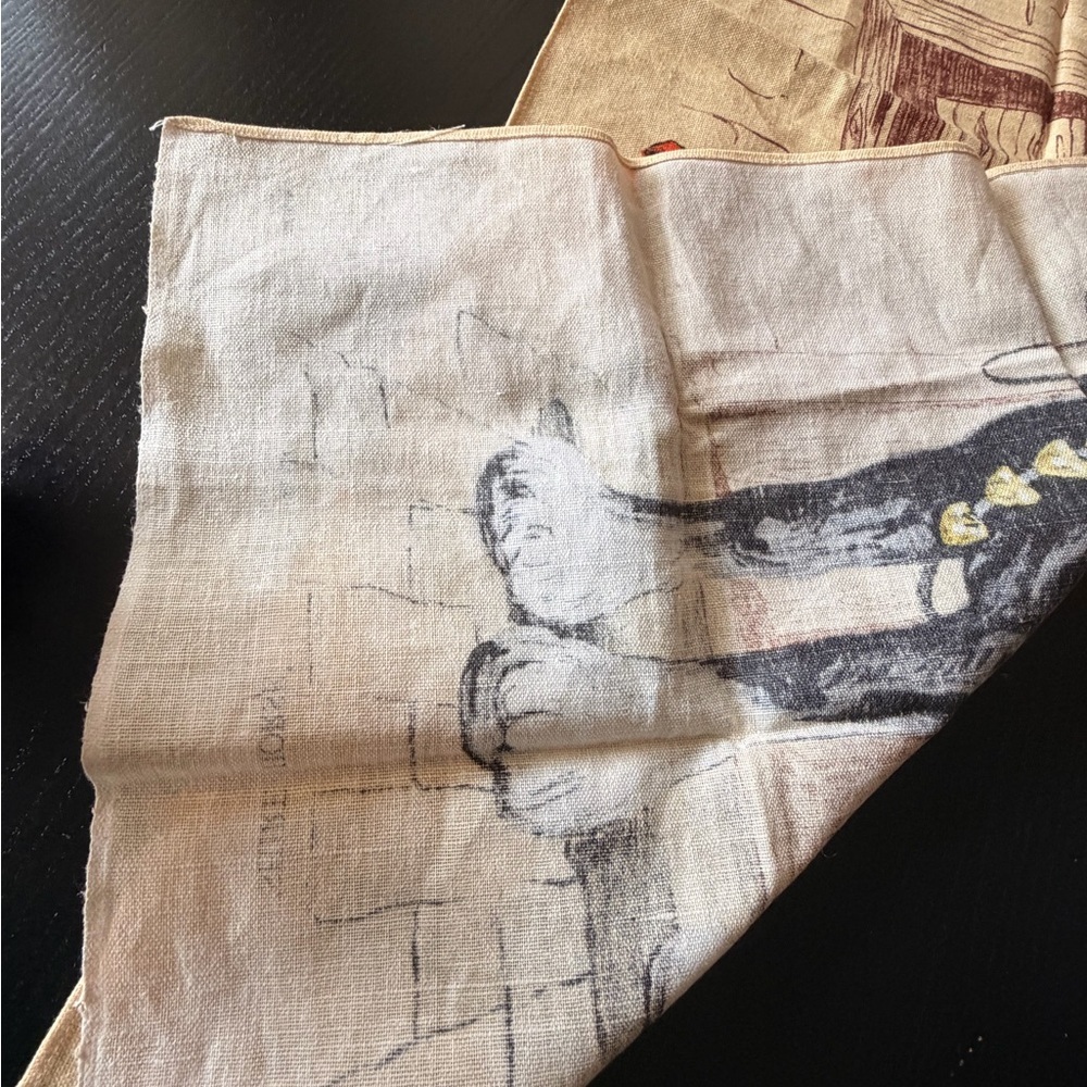 Vintage Shire Horse Printed Linen-Cotton Tea Towel - Picture 8 of 8